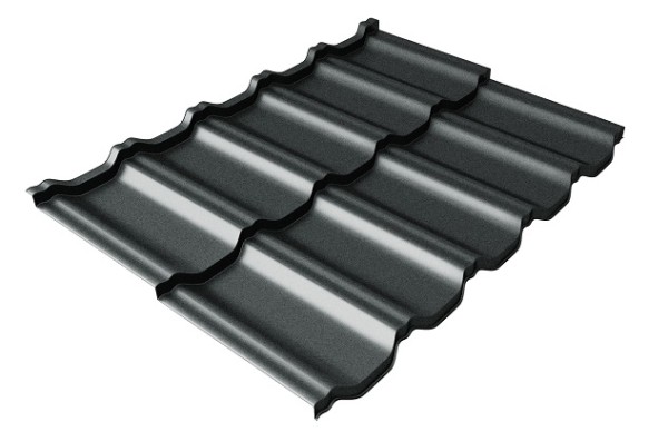 Металлочерепица модульная Квинта Uno Grand Line c 3D резом 0,5 Satin RAL 7016 антрацитово-серый купить в Копейске