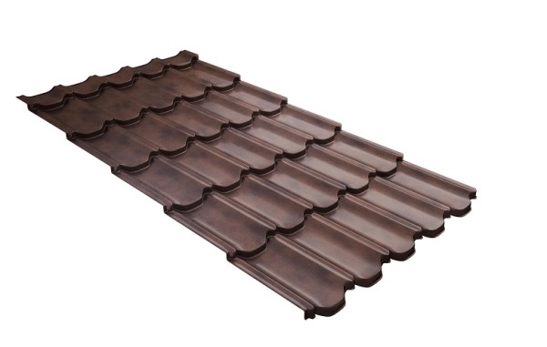Металлочерепица квинта плюс с  3D резом 0,45 Safari Twincolor Brown купить в Копейске