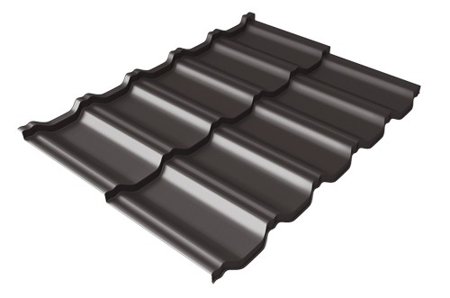 Металлочерепица модульная Квинта Uno Grand Line c 3D резом 0,5 GreenСoat Pural RR 32 темно-коричневый (RAL 8019 серо-коричневый) купить в Копейске