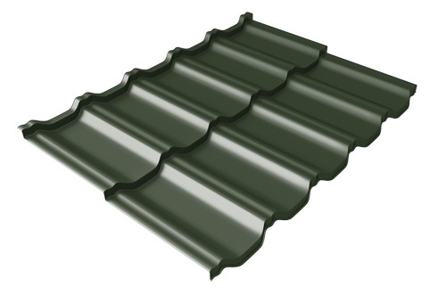 Металлочерепица модульная Квинта Uno Grand Line c 3D резом 0,5 Velur RAL 6020 хромовая зелень купить в Копейске
