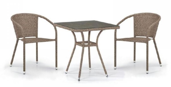 Комплект плетеной мебели AFINA из иск. ротанга T282BNT/Y137C-W56 Light Brown 2Pcs купить в Копейске