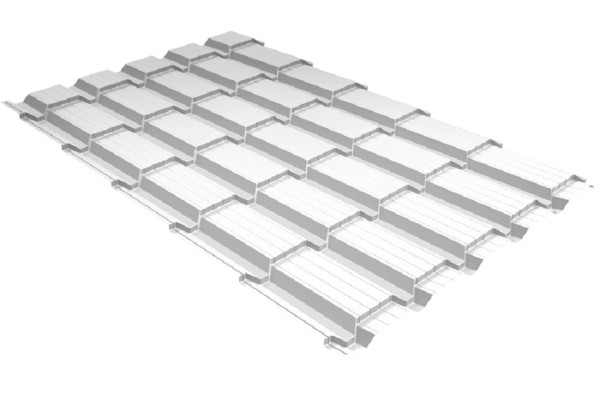 Металлочерепица GL квадро профи 0,5 Satin RAL 9003 сигнальный белый купить в Копейске