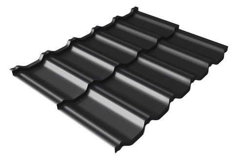 Металлочерепица модульная Квинта Uno Grand Line c 3D резом 0,5 Satin Мatt RAL 9005 черный купить в Копейске